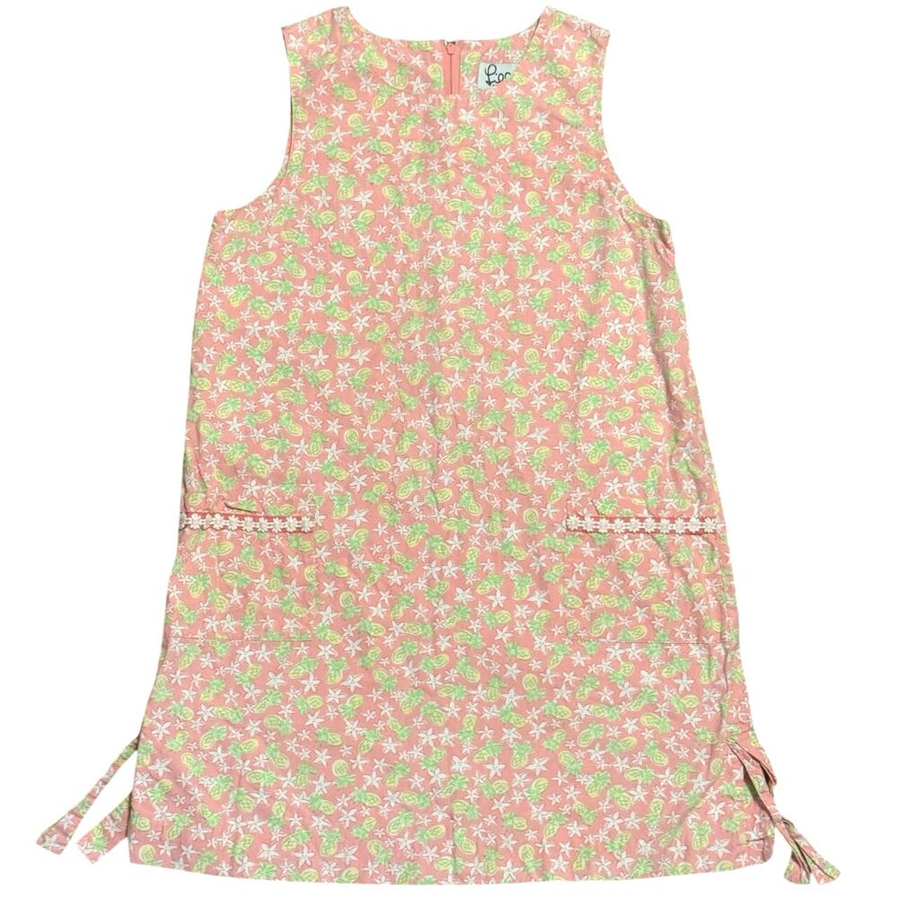 Vintage Lilly Pulitzer Girls Size 12 Shift Dress Pineapple Passion Y2K Pink